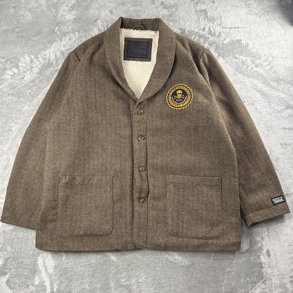 Levi's Other - Levis Premium Jasper Club Skull Patch Sherpa Lined Herringbone Blazer Size XL